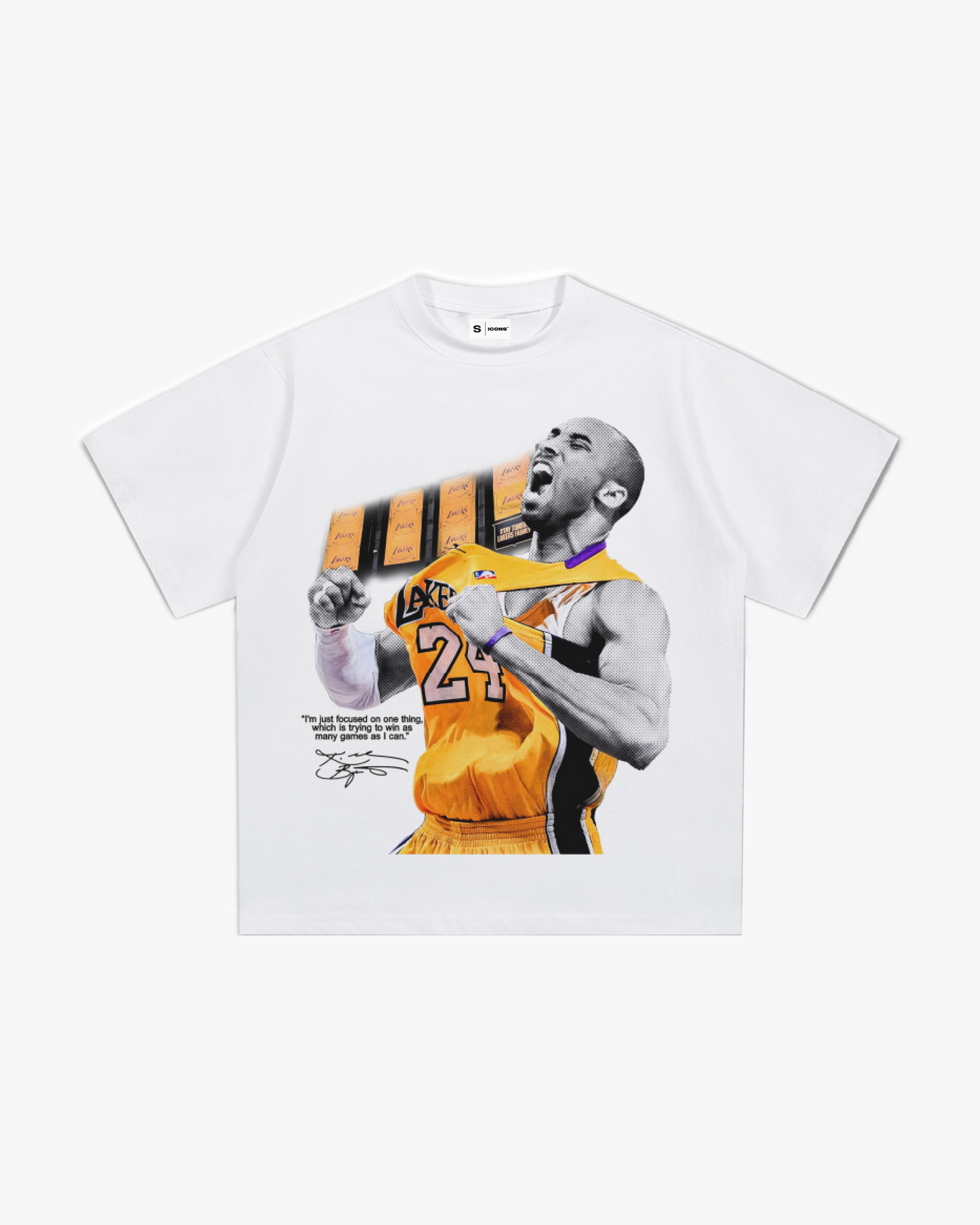 BLACK MAMBA LAKERS WHITE TEE