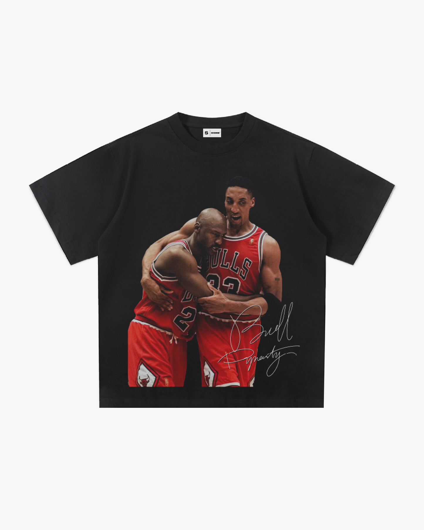 MICHAEL JORDAN x SCOTTIE PIPPEN BULLS BLACK TEE
